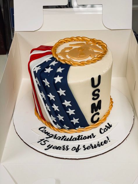 Marine Corp Cake Ideas, Usmc Retirement Cake, Marine Corp Retirement Party Ideas, Marine Corps Cake Ideas, Marine Corps Birthday Cake, Marine Corps Retirement Cake, Us Navy Cake, Coast Guard Cake, Marine Corp Birthday