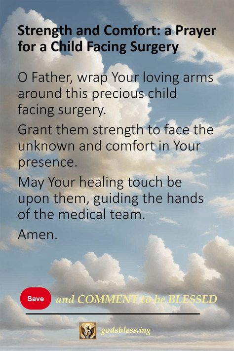 Strength and Comfort: a Prayer for a Child Facing Surgery Prayers For Surgery For Someone, Prayers Before Surgery, Surgery Prayer, Surgery Quotes, Prayers For My Daughter, Prayer For Baby, Face Surgery, Psalm 30, Peaceful Heart