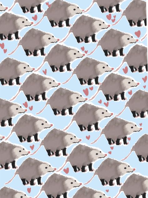 Possum wallpaper for a tablet, what more could you need? POSSUMS!!! :> Opossum Wallpaper Iphone, Cute Possum Wallpaper, Opossum Background, Possum Wallpaper Iphone, Opossum Wallpaper, Possum Wallpaper, Goofy Wallpaper, Trash Animals, Possum Art