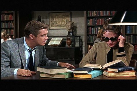 Romance Scenes, Movie Romance, Great Library, George Peppard, Shirley Jones, Beautiful Library, Holly Golightly, Christopher Reeve, Breakfast At Tiffany's