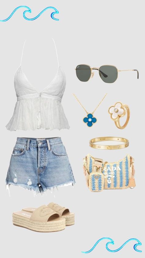 Tropical Outfit Ideas Casual, Hot Day Outfit, Shuffles Summer, Tropical Clothing, La Outfits, Summer Holiday Outfits, Preppy Summer Outfits, Anime Outfit, Short Jean