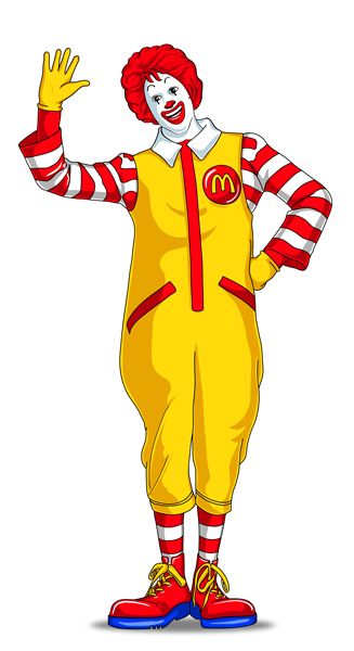 Ronald McDonald clown illustration. Mc Donald Logo, Ronald Mcdonald Costume, Mcdonalds Birthday Party, Rugrats Cartoon, Free Mcdonalds, Mcdonalds Gift Card, Funny Vinyl Decals, Lunch Hour, Clown Illustration