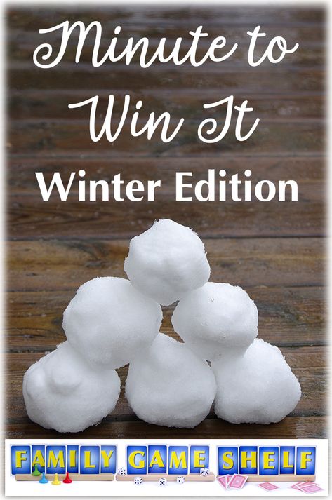 Have fun outside in the snow this winter with these Minute to Win It Winter Edition games. Find out how to play and what you need at FamilyGameShelf.com Games With Snowballs, Minute To Win It Snowball Games, Winter Snow Games, Winter Yard Games, Snowman Minute To Win It Games, Snow Themed Games For Adults, Winter Wonderland Games For Adults, Winter Group Activities For Kids, Winter Pep Rally Games