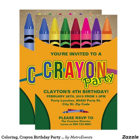 Crayon Birthday Party, Crayola Party, Crayola Birthday Party, Crayon Birthday Parties, Coloring Party, Crayon Party, Baseball First Birthday, Painting Birthday Party, Colorful Birthday Party