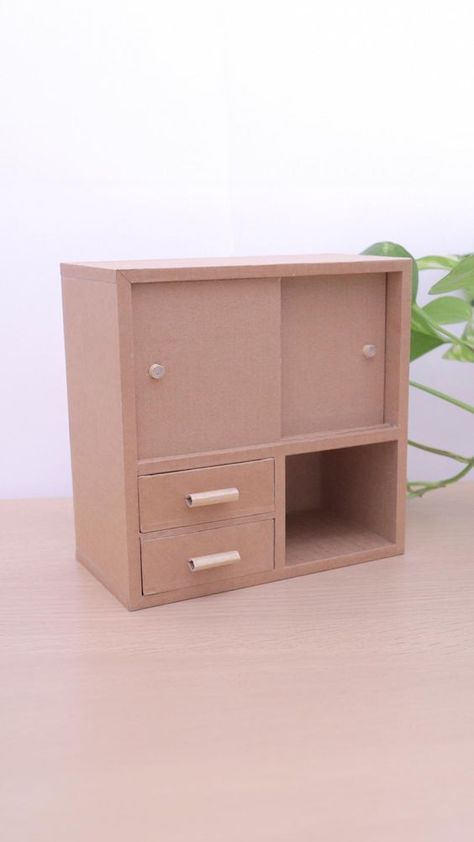 Hi, all cardboard DIY enthusiasts! In this video, I'll be showing you how to make a desktop cabinet from cardboard. Using simple materials and techniques, you can create a simple yet beautiful cabinet with drawers that's perfect for storing your favorite stationery and small items with STYLE. Cardboard Art Projects, October Diy, Cardboard Drawers, Cardboard Projects, Cardboard Organizer, Cardboard Diy, Cabinet Diy, Cardboard Storage, Cabinet With Drawers