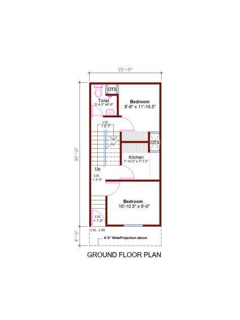 15x30 House Plans, Duplex House Plan, Duplex House Plans, Duplex House, Ground Floor Plan, Ground Floor, House Plan, Floor Plan, House Plans