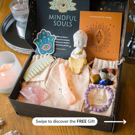 18 FREE Essential Oils 😍👇️⁠ ⁠ For a limited time only, subscribe to the Mindful Box and get a FREE 18 Essential Oils Kit! ✨️⁠ ⁠ That’s 18 essential oils worth $49.97 totally on us as a FREE GIFT!⁠ And with the Mindful Box costing only $39.97…⁠ ⁠ But don’t wait…We have very limited quantities available ⁠ and they are already 🚨selling out fast🚨⁠ ⁠ Desert Witch, Alien Goddess, Box Regalo, Essential Oils Kit, Health Shop, Magic Box, Money Affirmations, Spiritual Jewelry, Crystals And Gemstones