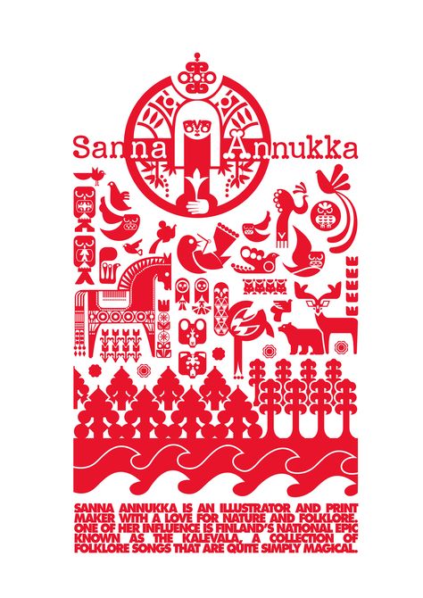 Sanna Annukka - Kalevala Sanna Annukka, Tribute Poster, Love For Nature, Poster Project, Retro Graphic Design, Abstract City, Scandinavian Folk Art, Graphic Inspiration, City Design