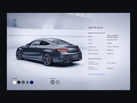 Mercedes-AMG C-Class Specifications Concept by Dima Groshev 🔥 UX/UI Rental Car Website, Amg Engine, Car App, Car Ui, Best Ui Design, Game Ui Design, Performance Engines, Ui Design Inspiration, App Ui Design