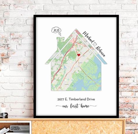 Home Map, Moving Gift, Personalized Housewarming Gifts, Best Housewarming Gifts, First Home Gifts, Realtor Closing Gifts, Unique Anniversary Gifts, Moving Gifts, First Anniversary Gifts