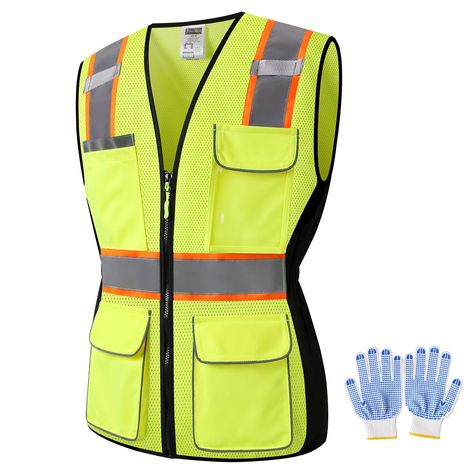 PRICES MAY VARY. Polyester Zipper closure Machine Wash 【FIRST-CLASS MATERIALS】100% polyester, 360°high visibility reflective material,durable zipper, quick drying, breathable and lightweight mesh fabric 【MULTI-FUNCTION POCKETS】JKWEARSA Safety Jacket Comes with 8 Pockets, 4 Pen Pockets, 2 Big Pockets,2 Chest Poceket, Used for Cell Phone, Mic, Flashlight, Pens, Laser Pointer, Perfect for Heavy Duty, Surveyor,Construction,Security. Multi Pockets Provide More Storage Space. 【APPLICATION】Our lady ref Safety Jacket, Lady Shop, Work Vest, Reflective Vest, Vest For Women, Safety Vest, Laser Pointer, Safety Clothing, Garment Factory