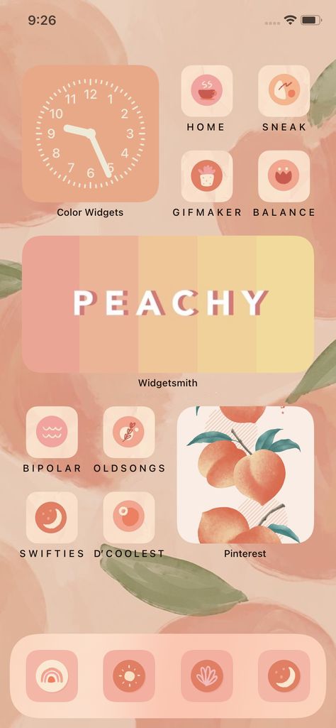 PEACH Ios14 Homescreen, Homescreen Idea, Ios Homescreen, Phone Icons, Phone Icon, Ios, 10 Things, Quick Saves, Color