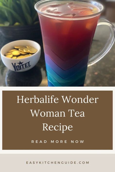 Wonder Woman Herbalife Tea Recipe, Herbalife Loaded Tea Recipes Diy, Herbalife Tea Recipes, Tea Recipes Diy, Herbalife Tea, Dried Hibiscus Flowers, Caffeine Free Tea, Loaded Tea, Herbalife Recipes