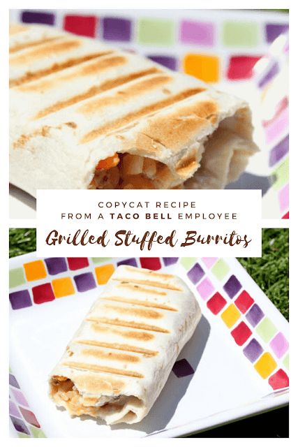 Grilled Stuffed Burrito Taco Bell, Grilled Stuffed Burrito Recipe, Grilled Stuffed Burrito, Stuffed Burritos, Taco Bell Copycat Recipes, Grilled Burritos, Cheap Lunches, Usa Recipes, Taco Bell Crunchwrap Supreme