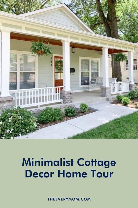 Ranch House Cottage Style, Modern Cottage Style Kitchen, Natural Cottage Decor, Simple Cottage Plans, Cottage Home Remodel, One Bedroom Beach Cottage, Minimal Cottage Decor, Minimalist Country Cottage, Cottage Airbnb Ideas