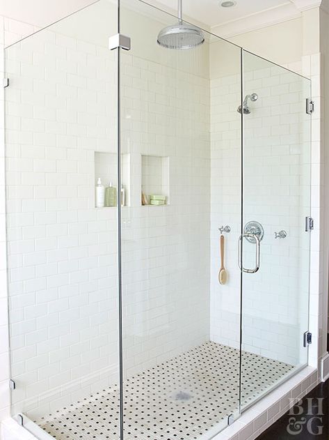 Frameless Shower Enclosure Subway Tiles Bathroom, Bathroom Shower Design, Frameless Shower Enclosures, Tub Surround, Shower Pan, Frameless Shower, Corner Shower, Bath Room, Shower Remodel