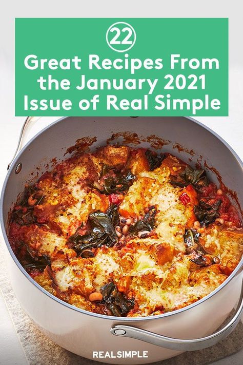 22 Recipes From the January 2021 Issue of Real Simple | Get the top recipes from this month’s issue of Real Simple magazine to make for a delicious breakfast, lunch, or dinner as a tasty and healthy meal that will quickly become a family-favorite recipe. #recipes #recipeideas #realsimple #familydinner #weeknightdinners #familyfriendlyrecipes Real Simple Recipes Magazine, Real Simple Magazine Recipes, Real Simple Recipes, Lunch Dinner Recipes, Lunch And Dinner Recipes, Real Simple Magazine, Cream Cheese Recipes, Creamy Pasta, Delicious Breakfast