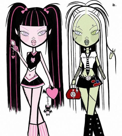 Pink 00s, Web Cartoon, 1990s Nostalgia, Old Web, Funny Mood, Arte Grunge, Catty Noir, My Monster, Monster High Art