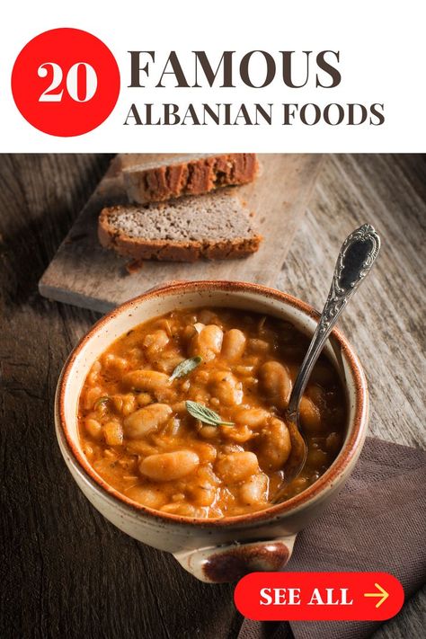 Albanian Cuisine, Mediterranean Culture, Albanian Recipes, Cook Smarts, Eastern Cuisine, Cuisine Recipes, World Recipes, Turkish Recipes, Bean Recipes