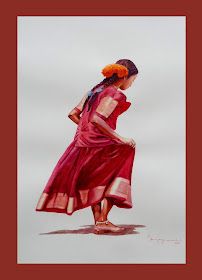 Indian Drawing, Composition Drawing, India Painting, Indian Illustration, Indian Women Painting, Human Figure Sketches, Art Indian, Dance Paintings, Art Village