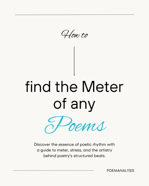 Explore the heartbeat of poetry through meter. It’s not just about adhering to tradition or providing structure; the meter is a powerful artistic tool that influences the mood and flow of a poem. Whether it’s the calming rhythm of iambic pentameter or the playful bounce of an anapestic meter, understanding how syllables and stress patterns create rhythm can transform your appreciation of poetry.📜  #PoeticMeter #RhythmInPoetry #UnderstandingMeter #PoetryFlow #MeterInVerse Rhythm In Poetry, Poetry Structure, Iambic Pentameter, Poem Analysis, Poetry Analysis, Song Writing, Poet Quotes, Vowel Sound, Best Poems