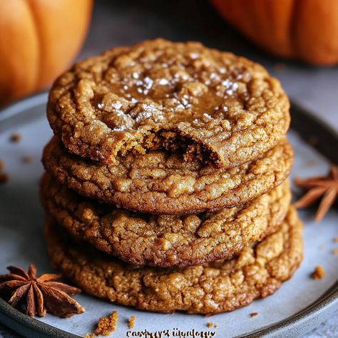 Chewy Brown Butter Maple Pumpkin Cookies Maple Brown Butter Cookies, Brown Butter Maple Pumpkin Cookies, Maple Pumpkin Cookies, Maple Brown Sugar Cookies, Brown Butter Cookies, Brown Sugar Cookies, Maple Pumpkin, Maple Brown, Browned Butter