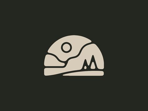 Mountain Scene - Yonder Apparel Co. by Jeremy Vessey on Dribbble Mountain Modern Design, Mountains Logo Design, Adventure Branding Design, Mountain Vector Art, Logos With Trees, Campfire Logo, Outdoor Illustration, Mountain Logo Design, Valley Logo