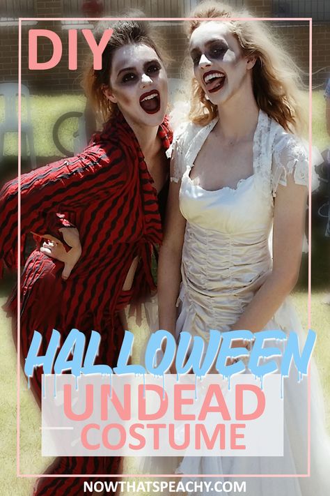 UNDEAD Zombie Make-up & Costume DIY to make at home | The Walking Dead dress up ideas and tutorial Undead Costume Ideas, Zombie Outfits Diy, Zombie Costume Diy Women, Thriller Zombie Costume Diy, Women’s Zombie Costume, Women Zombie Makeup, Zombie Diy Costume Women, Zombie Outfits Women, Adult Zombie Costume Diy