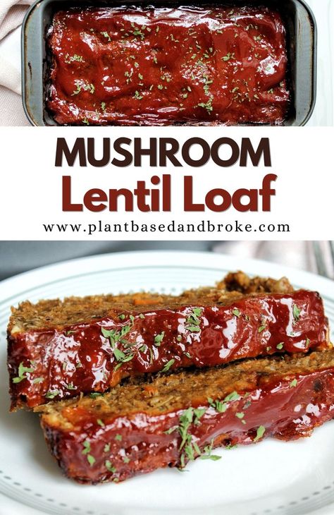 Let’s crank on the oven for an umami-blasted Mushroom Lentil Loaf made with plant-based ingredients! Made with juicy mushrooms, protein-packed lentils, spices, and topped with a sweet-and-savory glaze. #vegan #dinner #thanksgiving #dinnerideas Lentil Loaf Vegan, Lentil Meatloaf, Vegetarian Meatloaf, Vegan Meatloaf, Lentil Loaf, Dinner Thanksgiving, Wfpb Recipes, Brown Lentils, Cremini Mushrooms