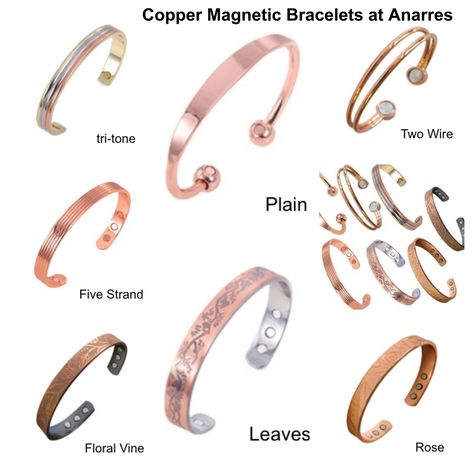 Glimmering, pure copper bangles feature embedded magnets. Wearing copper bracelets for medicinal benefits has a long history. Benefits focus on reducing joint inflammation and easing pain. Contemporary thinking is that the magnets and the different metals create a slight electrical current that can interrupt pain signals. Learn more http://www.anarreshealth.ca/bracelet-copper-magnetic #Copper #MagneticBracelet #AnarresApothecary #JointPain #Inflammation #TherapeuticBracelet Copper Bracelet Benefits, Copper Bangles, Copper Bracelets, Body Cells, Long History, Floral Vine, Magnetic Bracelet, Copper Bracelet, Pure Copper