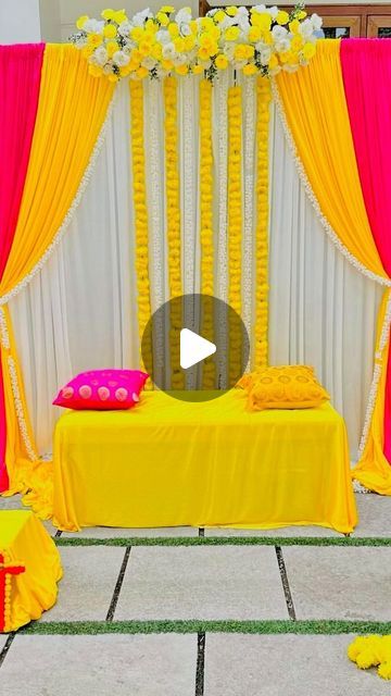 Eventsbyblings on Instagram: "Simple and beautiful haldi decor 💛💛

Contact us - 9743999547
Or DM us for more details 

#haldidecor #haldidecoration #bangaloredecorators #bangaloreeventplanners #bangalorelife" Haldi Simple Decoration, Simple Haldi Decoration At Home, Simple Haldi Decoration, Simple Home Decor Indian, Sangeet Decorations, Indian Sangeet, Haldi Decoration, Haldi Decor, Home Decor Indian