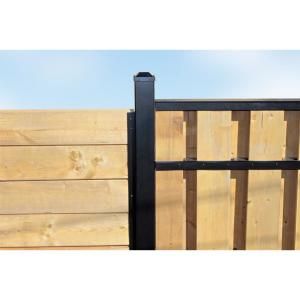 3 in. x 3 in. x 8 ft. Black Powder Coated Aluminum Fence Post Includes Post Cap No Dig Privacy Fence, Slip Fence, Horizontal Fencing, Post Fence, Steel Fence Panels, Steel Fence Posts, Yard Remodel, Metal Fence Posts, Living Fence