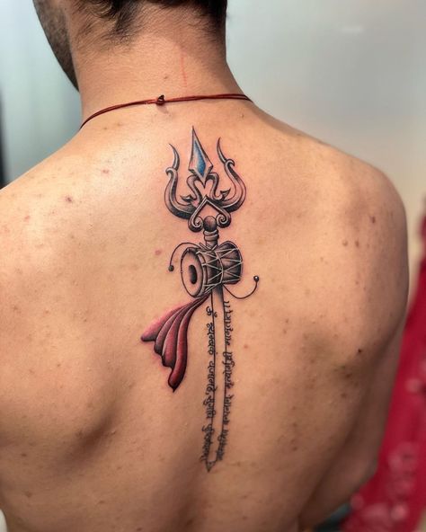 https://www.instagram.com/p/CfMGKYAvROp/?igshid=MDJmNzVkMjY= Trishul Tattoo Designs On Back, Destroyer Tattoo, Lord Shiva Tattoo Design, Shiva Tattoo Ideas, Lord Shiva Tattoo, Trishul Tattoo Designs, Mantra Tattoo, Meditation Poses, Om Tattoo