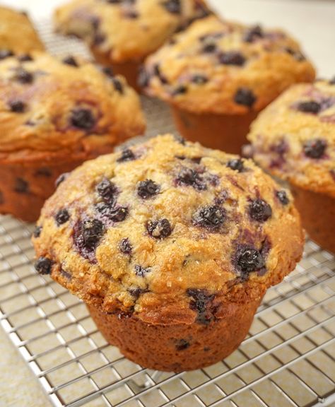 Bakery Style Blueberry Muffins. Big, moist, perfectly baked blueberry muffins with a distinct crispy edged muffin top. Just like your favourite bakery muffins! #breakfast #brunch #sundaybrunch #wedddingbrunch #muffins Bakery Style Blueberry Muffins, Bakery Muffins, Best Scone Recipe, Jumbo Muffins, Bakery Style Muffins, Rock Recipes, Berry Muffins, Tea Biscuits, Muffin Batter