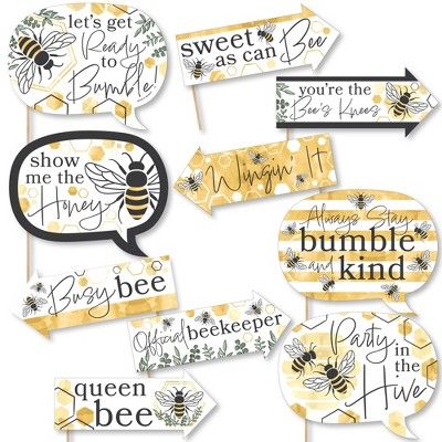 Birthday Party Photo Booth, Funny Photo Booth, Diy Photo Booth Props, Party Photo Booth Props, Honey Bee Baby Shower, Bumble Bee Baby Shower, Bee Party, Bee Baby, Diy Photo Booth