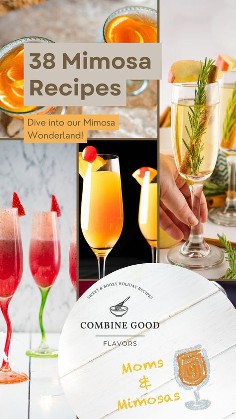 Get ready to raise a glass to National Mimosa Day on May 16! This special occasion calls for something extra, and we've got you covered with 35 innovative mimosa recipes that will transform your celebrations into unforgettable experiences. Discover a new twist on the classic mimosa, from fruity to floral, and everything in between. Mimosa Ideas Brunch Recipes, Mimosa Recipe Fall, Sunrise Mimosa Recipe, Unique Mimosa Ideas, Mimosa Flavor Ideas, Unique Mimosas, Mimosa Flight Ideas, Fun Mimosas, Mimosa Flavors