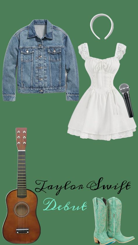 Taylor Swift Debut outfit #album #erastour Taylor Swift Debut Outfits, Debut Taylor Swift Outfits, Debut Outfit, Debut Taylor Swift, Debut Taylor, Taylor Swift Debut, Taylor Swift Tour Outfits, Swift Tour, Taylor Swift Cute