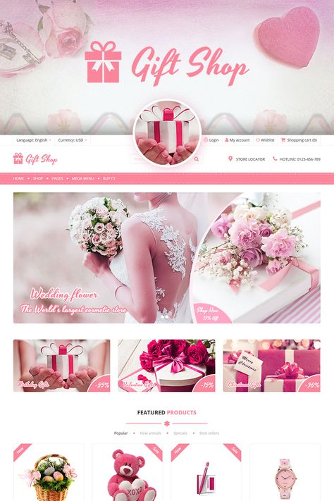 Giftshop - For Gift, Flower, Toy and Accessories stores WooCommerce Theme, #Flower #Toy #Giftshop #Gift #WooCommerce Gift Shop Website, Gift Shop Website Design, Design Sites, Flower Toy, Powerpoint Tips, Graphic Design Brochure, Website Design Layout, Gift Flower, Woocommerce Themes