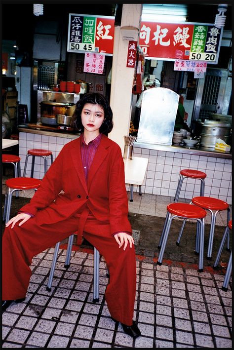 Asian Market Photoshoot, All Red Photoshoot, China Town Photoshoot, Chinatown Photoshoot, Chinatown Portrait, Shibuya Photoshoot, Taiwanese Fashion, Chinese Photoshoot, Asian Editorial Photography