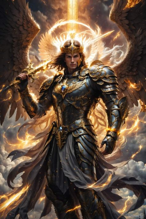 Male Angels, Jesus Return, Beautiful Angels Pictures, Angel Warrior, Portrait Pictures, Archangel Michael, Angel Pictures, Spiritual Warfare, Fantasy Concept Art