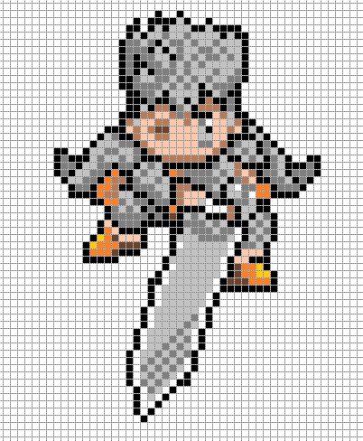 GUTS - BERSERK Berserk Perler Beads, Berserk Cross Stitch, Berserk Alpha Pattern, Escape Car, Guts Berserk, Pearl Beads Pattern, Easy Pixel Art, Perler Art, Perler Bead Templates