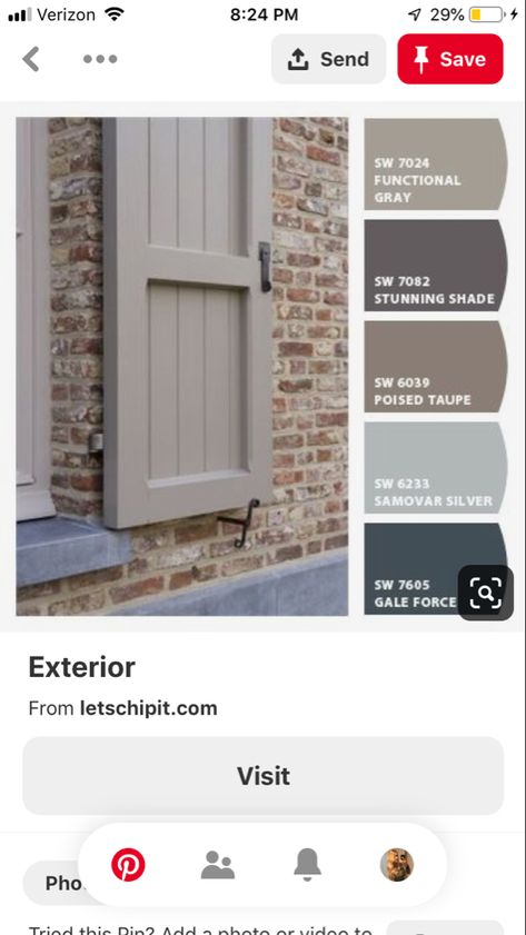 Brick And Shutter Color Combinations, Shutter Colors For Light Brick House, Light Brown Brick House Exterior Color Schemes, Tan House Trim Colors Exterior, Brick Home Shutter Color Ideas, Exterior House Colors With Brick Cream, Door And Shutter Color Combinations Brick House, Red Brick Shutter Colors, Shutter Colors For Brown Brick House