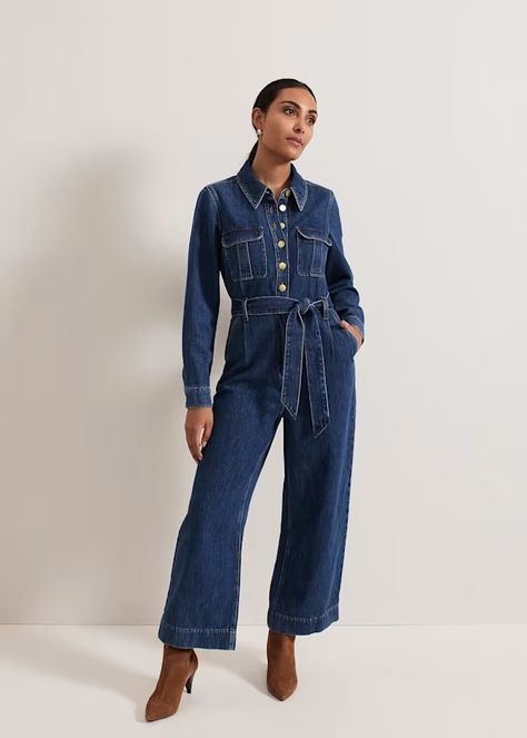 Petite Avalon Denim Utility Jumpsuit Denim Utility Jumpsuit, Utility Jumpsuit, Utility Style, Eve Outfit, Cotton Jumpsuit, Formal Shirts For Men, New Clothes, Loungewear Shorts, Phase Eight