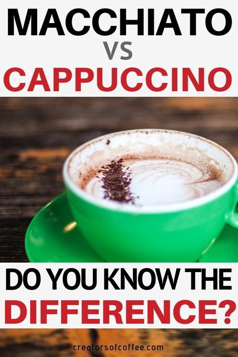 With so many coffee styles and ways to make coffee, it can be damn confusing to know the real difference between a cappuccino vs macchiato. We break it down, explaining what is a macchiato, what is a cappuccino plus how they are both different to a Starbucks macchiato! #cappuccino #coffeetips Starbucks Macchiato, Coffee Styles, Macchiato Coffee, Ways To Make Coffee, Nitro Coffee, Espresso Pods, Coffee Urn, Cappuccino Maker, Cappuccino Machine