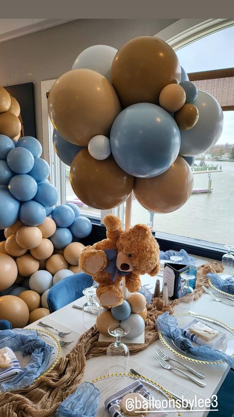 Teddy Bear Baby Shower Theme, Theme Bapteme, Babby Shower, Deco Ballon, Bear Baby Shower Theme, Idee Babyshower, Baby Shower Theme Decorations, Baby Shower Party Ideas, Shower Party Ideas