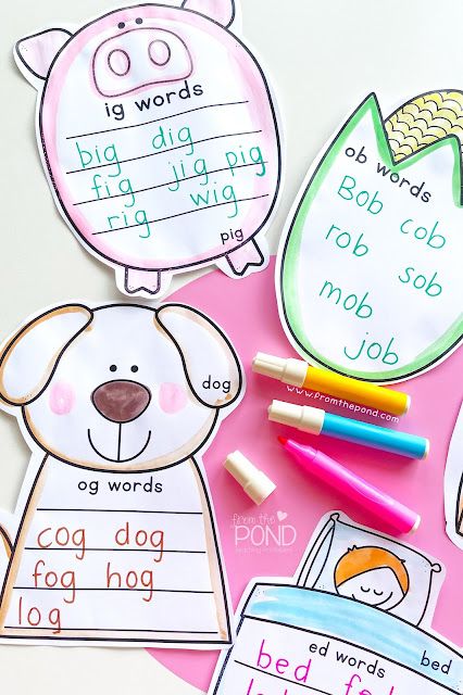 Kindergarten Word Family Activities, It Word Family Activities, Teaching Word Families Kindergarten, Word Study Activities 1st Grade, Word Family Art Projects, Word Family Games Kindergarten, Words Family Kindergarten, Word Family Anchor Charts Kindergarten, Short A Word Families