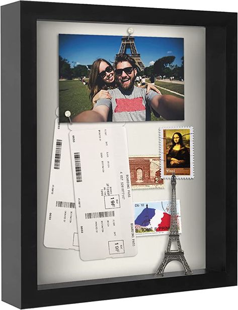 Map Shadow Box Ideas, Travel Shadow Box Ideas, Travel Memories Display, Paris Shadow Box Ideas, Travel Frames, Shadow Box Travel Memories, Shadow Box Vacation Memories, Memory Box Ideas, Framed Travel Souvenirs