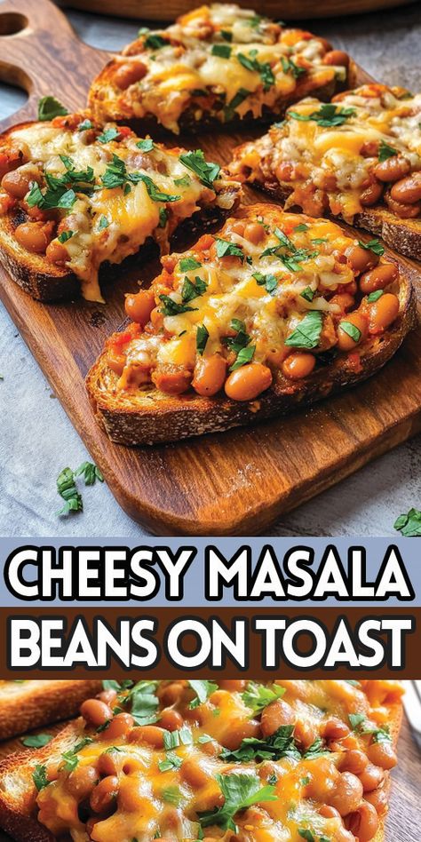 Cheesy Masala Beans on Toast Ingredients:
2 slices of bread, toasted
1 can of baked beans
1 small onion, finely chopped
1 small tomato, finely chopped
1 green chili, finely chopped
1/2 teaspoon cumin seeds
1/2 teaspoon garam masala
1/4 teaspoon turmeric powder
1/4 teaspoon red chili powder
1/2 teaspoon ginger-garlic paste
Salt to taste
1/2 cup grated cheddar cheese
1 tablespoon butter
Fresh coriander, for garnish

#easyrecipes #camilarecipes Masala Beans On Toast, Masala Beans, Baked Beans On Toast, Indian Masala, Beans On Toast, Cumin Seeds, Small Tomatoes, Green Chili, Turmeric Powder