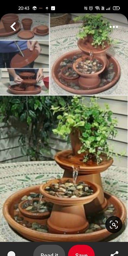 Pot Water Feature, Diy Water Feature, Taman Air, Diy Water Fountain, Outdoor Water Features, Diy Garden Fountains, Diy Fountain, The Whoot, Backyard Water Feature