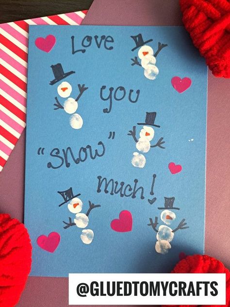 One Little Project, Snowmen Cards, Christmas Art Projects, Birthday Card Drawing, Snowman Cards, Craft Paint, Card Drawing, Index Finger, Finger Painting